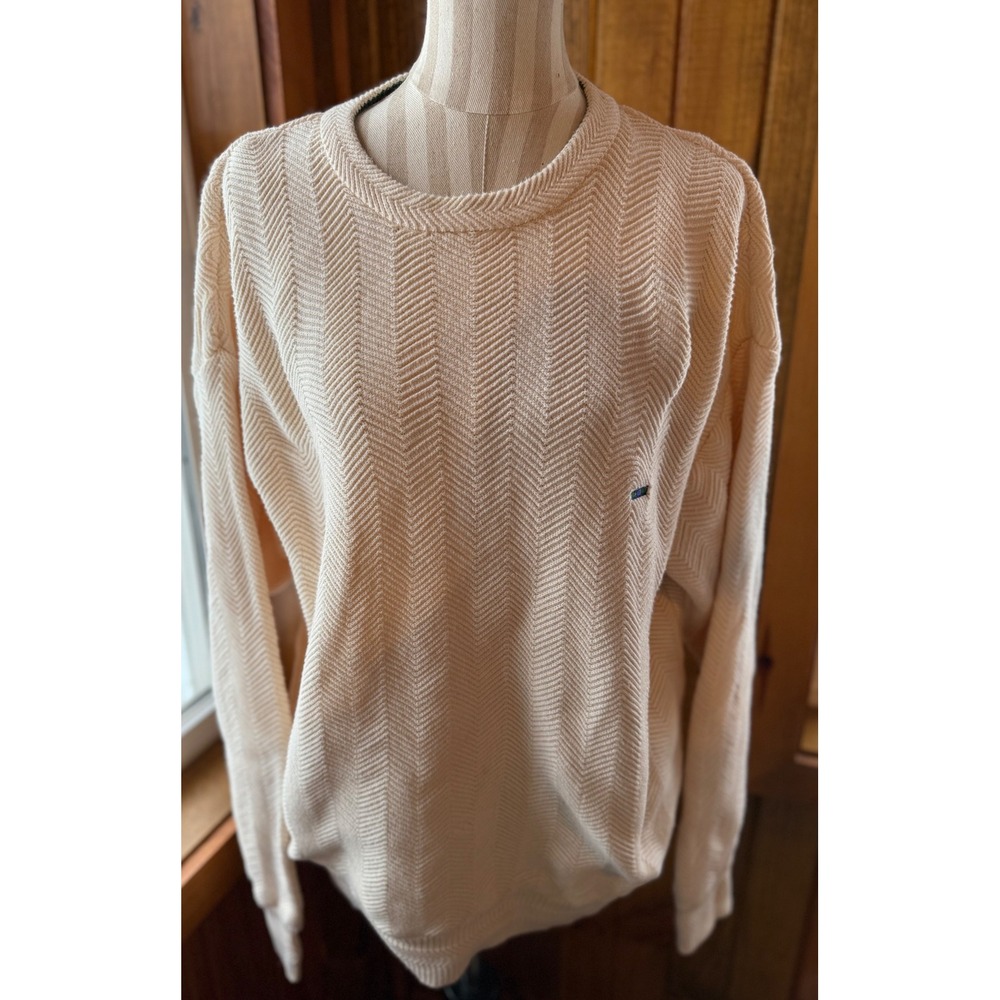 Alexander Julian Colours‎ Mens Sweater Chevron Pattern Crew Neck Size Large